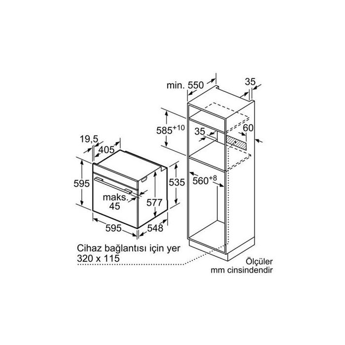 Bosch Serie | 8 Fırın HBG655NB1, Siyah