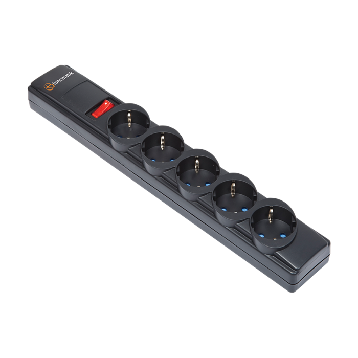 Tunçmatik Powersurge 5-Surge Protection Plug-350 Joule-Black