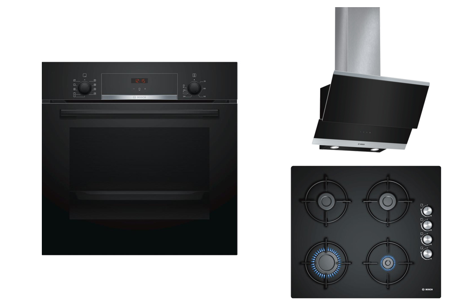 Bosch Siyah Ankastre Set 2 HBF534EB0T, DWK065G60T, POP6C6O10O
