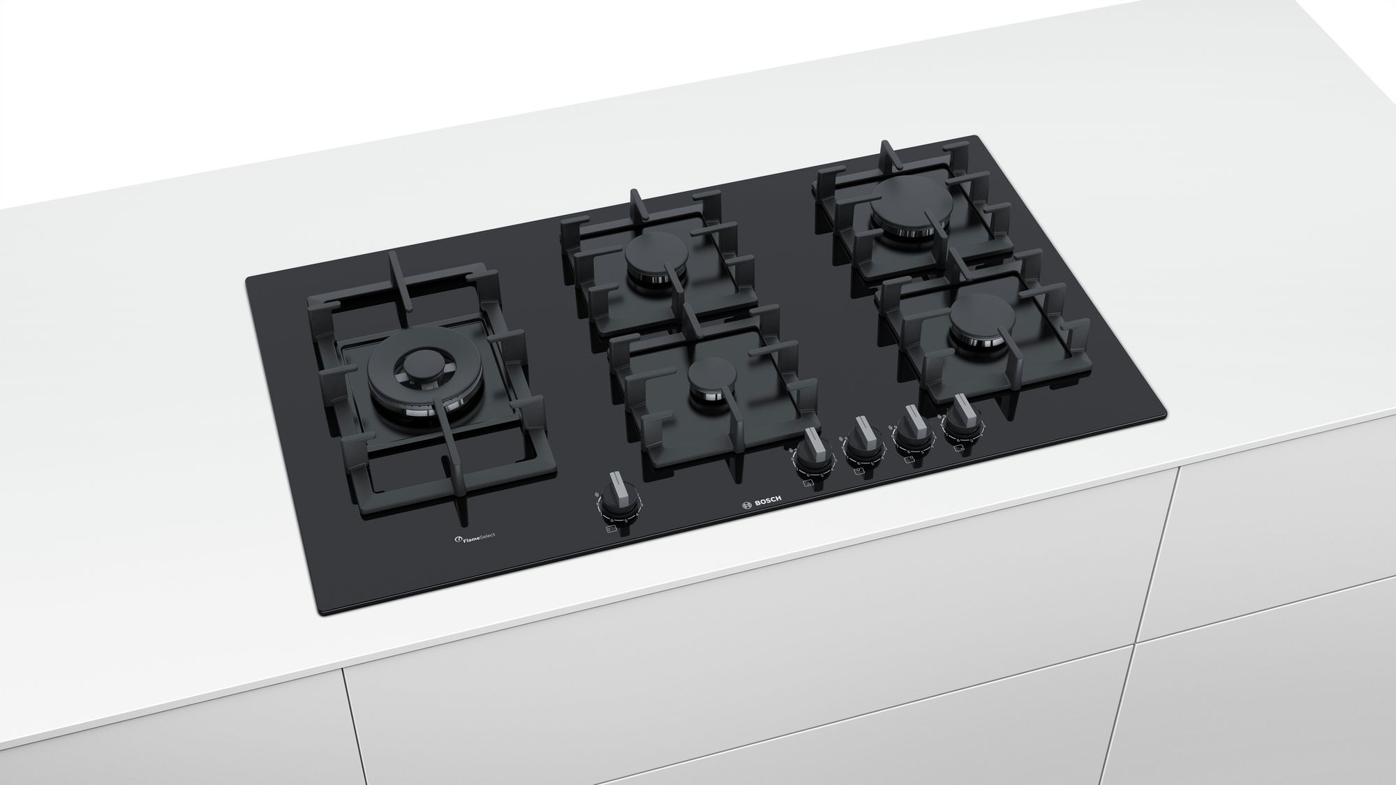 Bosch PPS9A6B90 Serie | 6 Gazlı Ocak, 90 cm Siyah