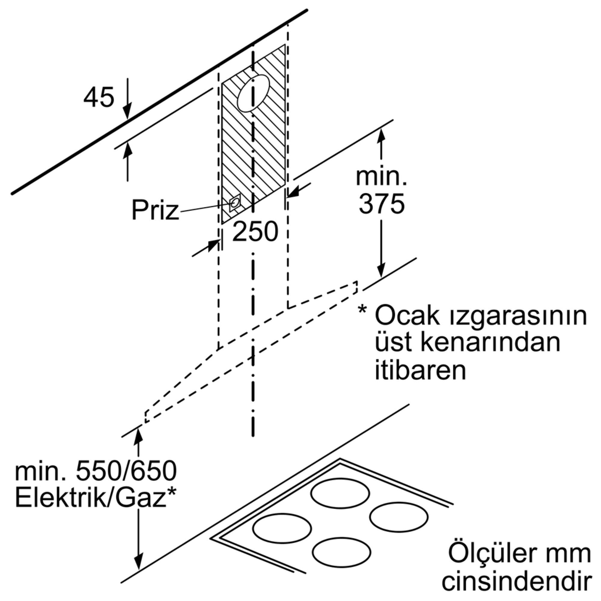 Bosch DWQ66DM50 Duvar Tipi Davlumbaz