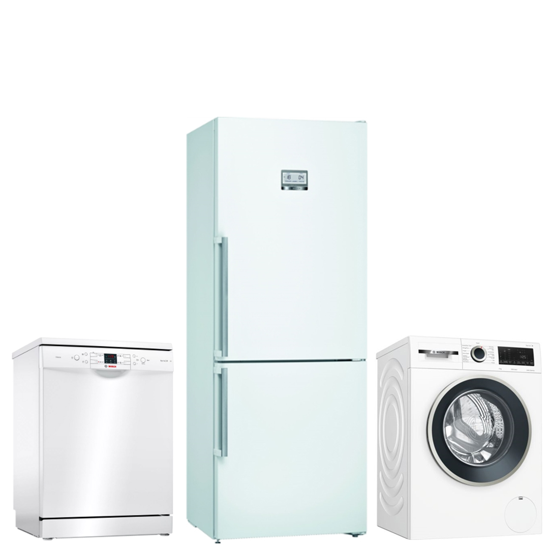 Bosch Üçlü Beyaz Eşya Seti KGN76AWF0N, WGA142X1TR, SMS44DW00T