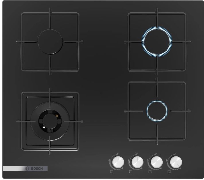 Bosch PNH6C6O12O Wok Gözlü Siyah Ankastre Cam Ocak