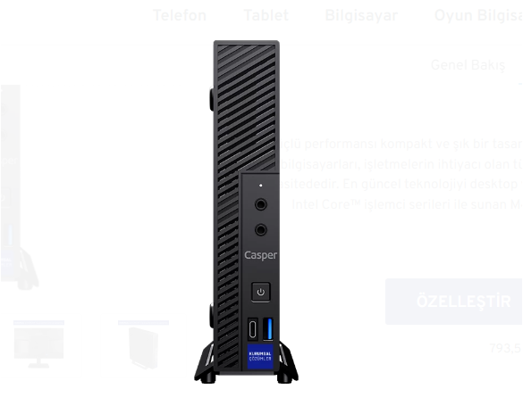 Casper Nirvana M40.1135-8V00X-V00 i5-1135G7 8 GB 500 GB SSD Iris Xe Graphics Mini PC