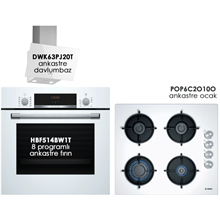 Bosch Ekonomik Beyaz Cam Set 1 - HBF514BW1T_DWK63PJ20T_POP6C2O10O