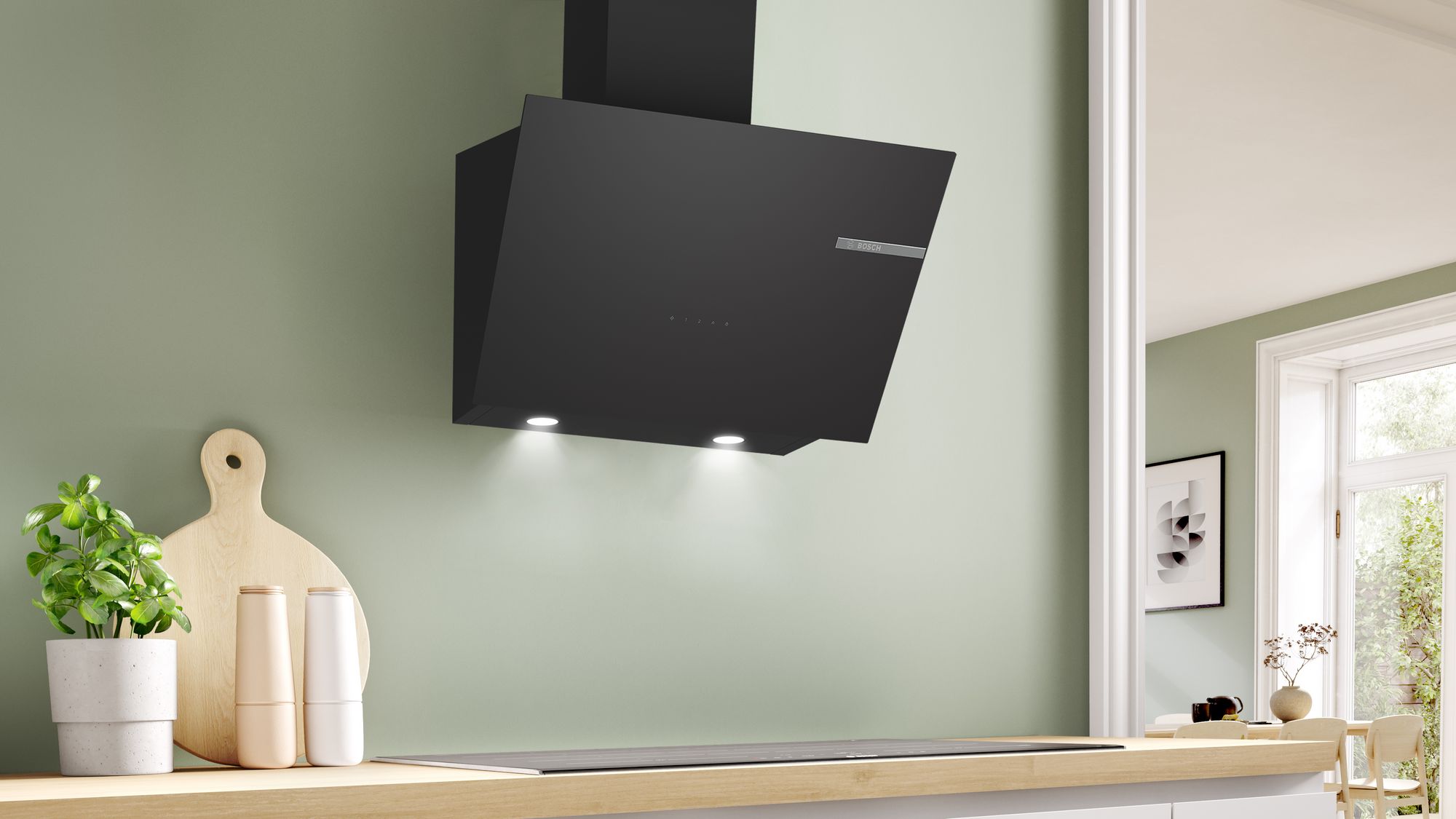 Bosch DWK66PJ60T Siyah Duvar Tipi Davlumbaz