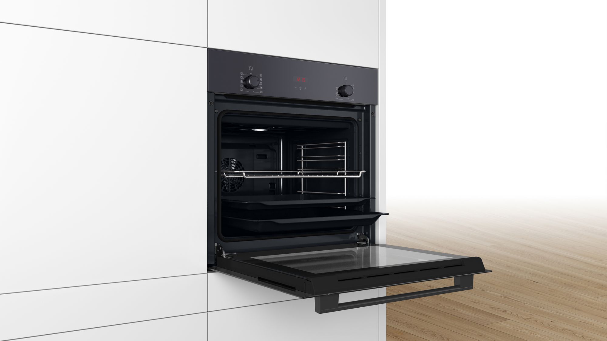 Bosch HBF512BB1T Serie 2, Ankastre Fırın, 60 x 60 cm, Siyah
