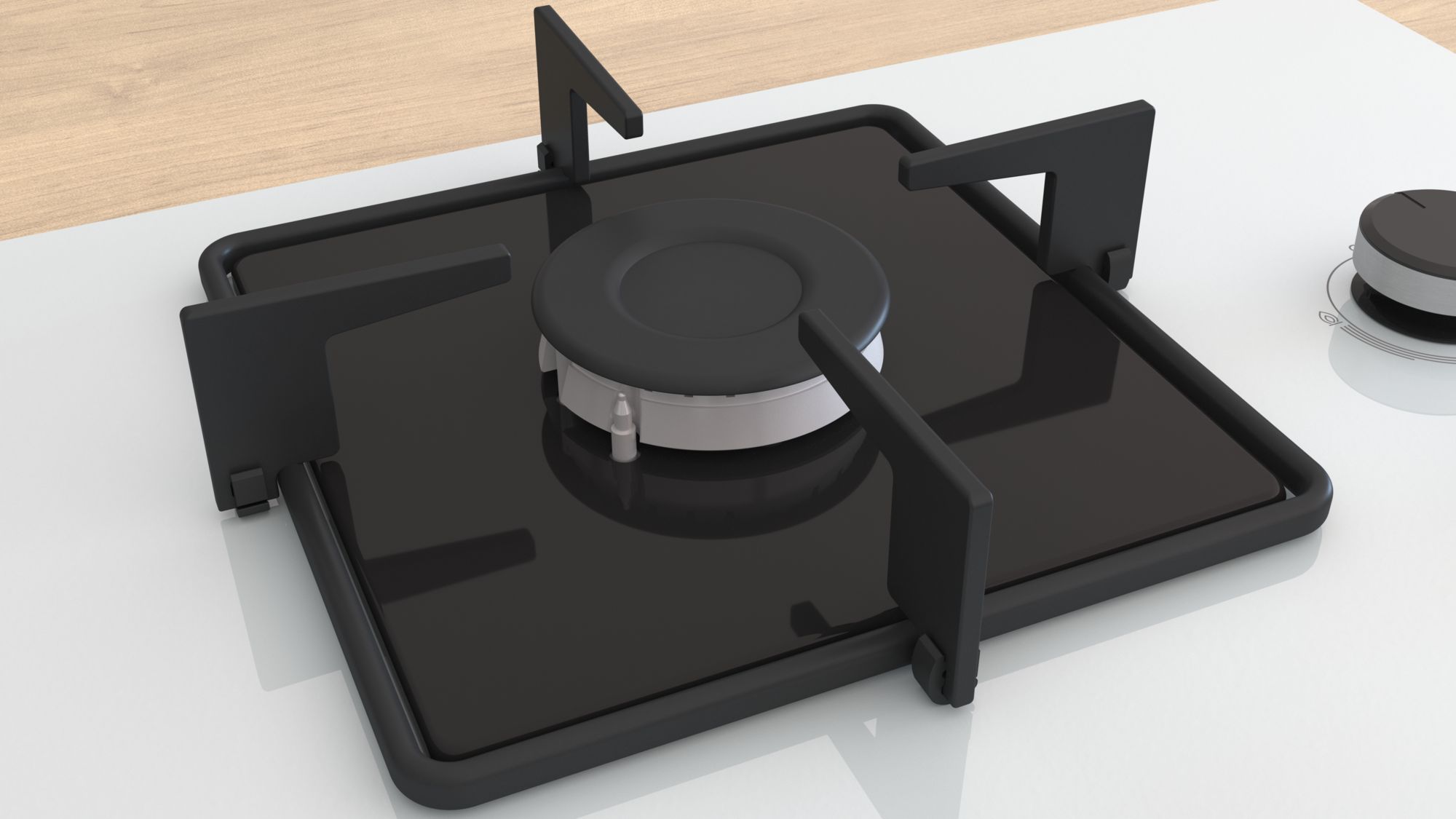 Bosch POH7C2P30O Wok Gözlü Beyaz Cam Ankastre Ocak