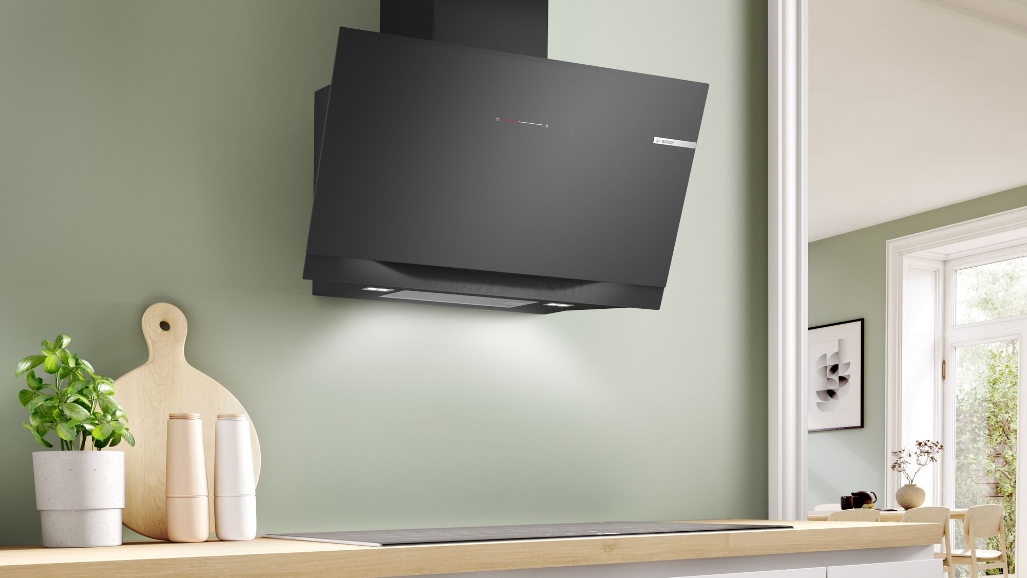 Bosch DWK91LT60 Siyah Cam Duvar Tipi Davlumbaz