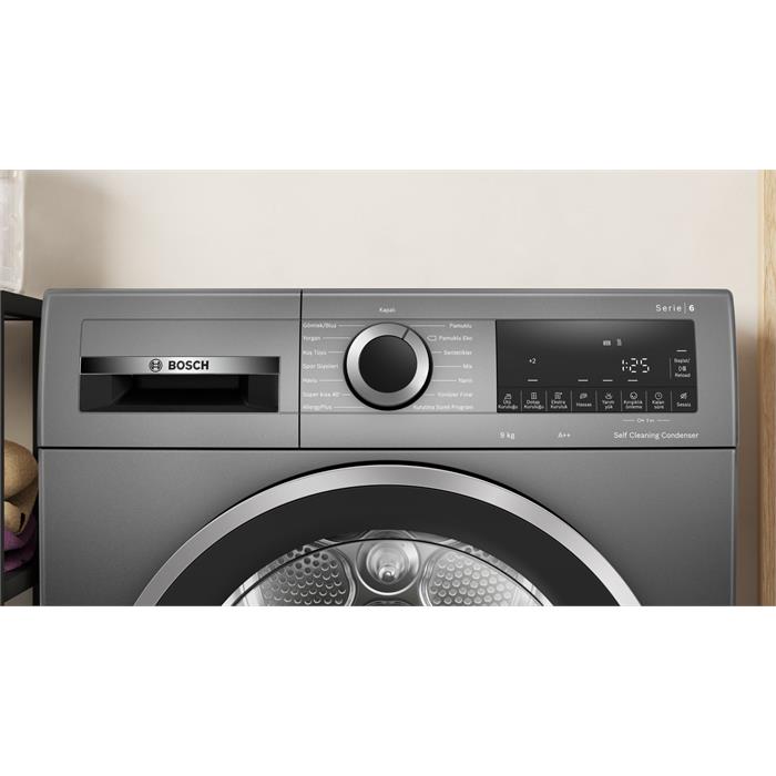 Bosch WQG2420RTR 9 Kg A++ Antrasit Çamaşır Kurutma Makinesi