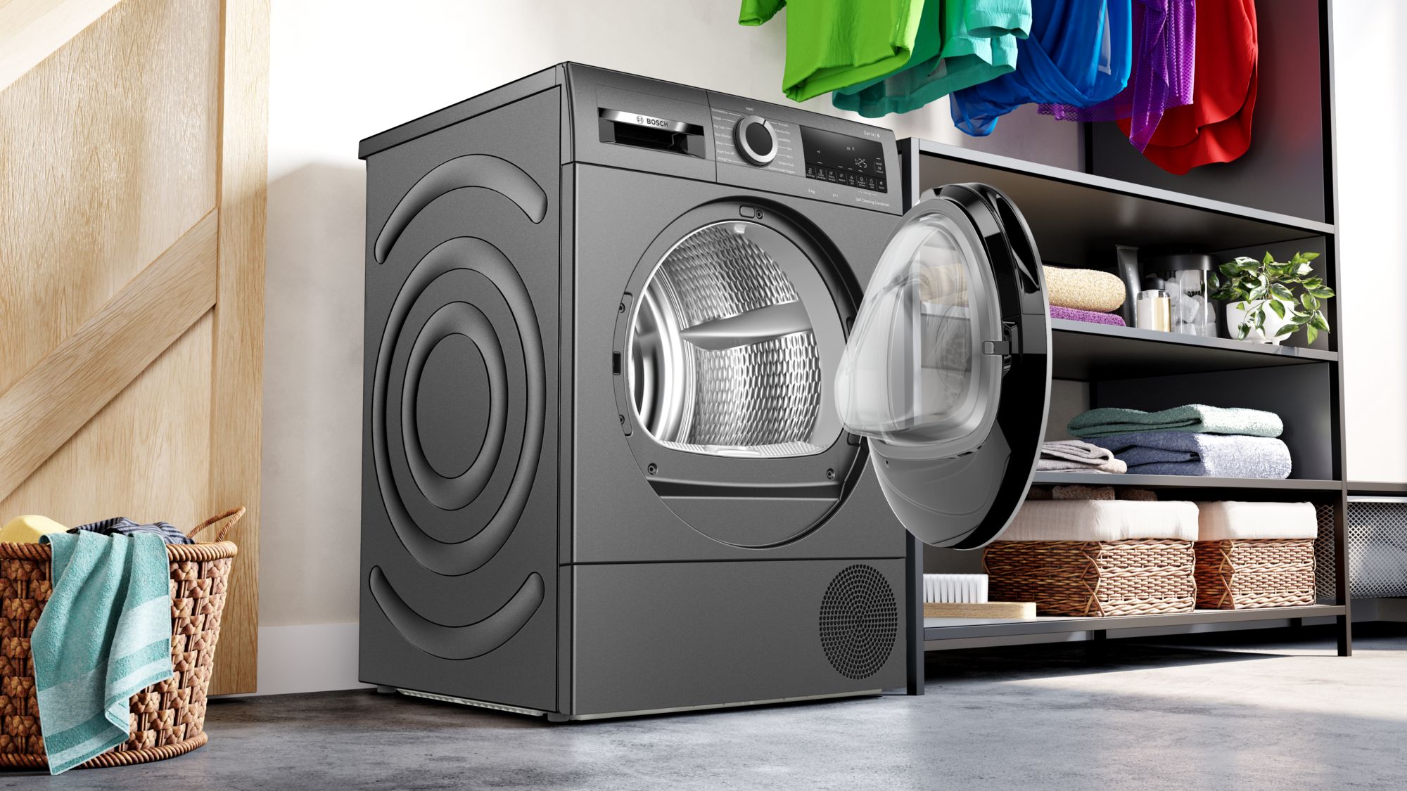 Bosch WQG2420RTR 9 Kg A++ Antrasit Çamaşır Kurutma Makinesi
