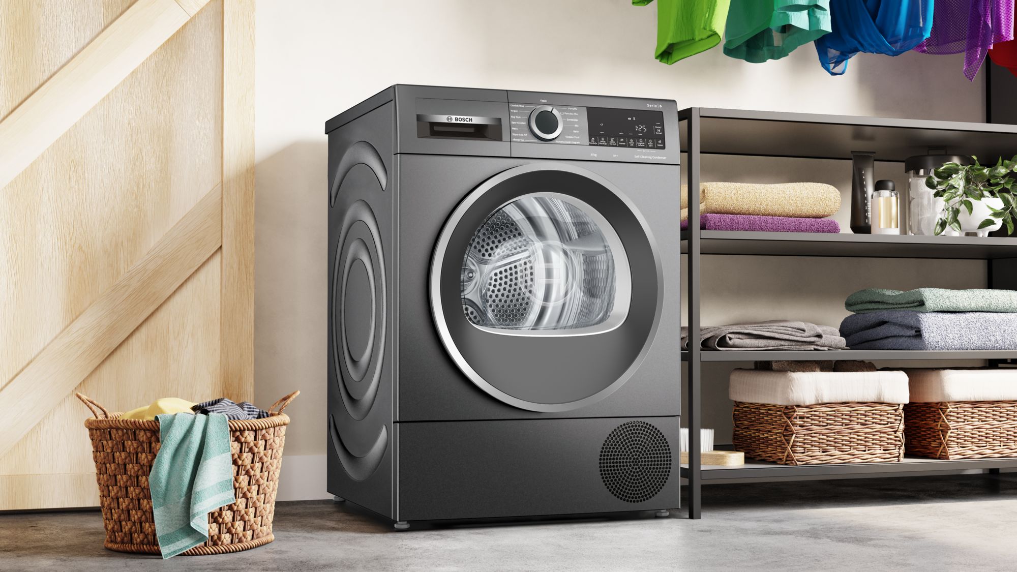 Bosch WQG2420RTR 9 Kg A++ Antrasit Çamaşır Kurutma Makinesi