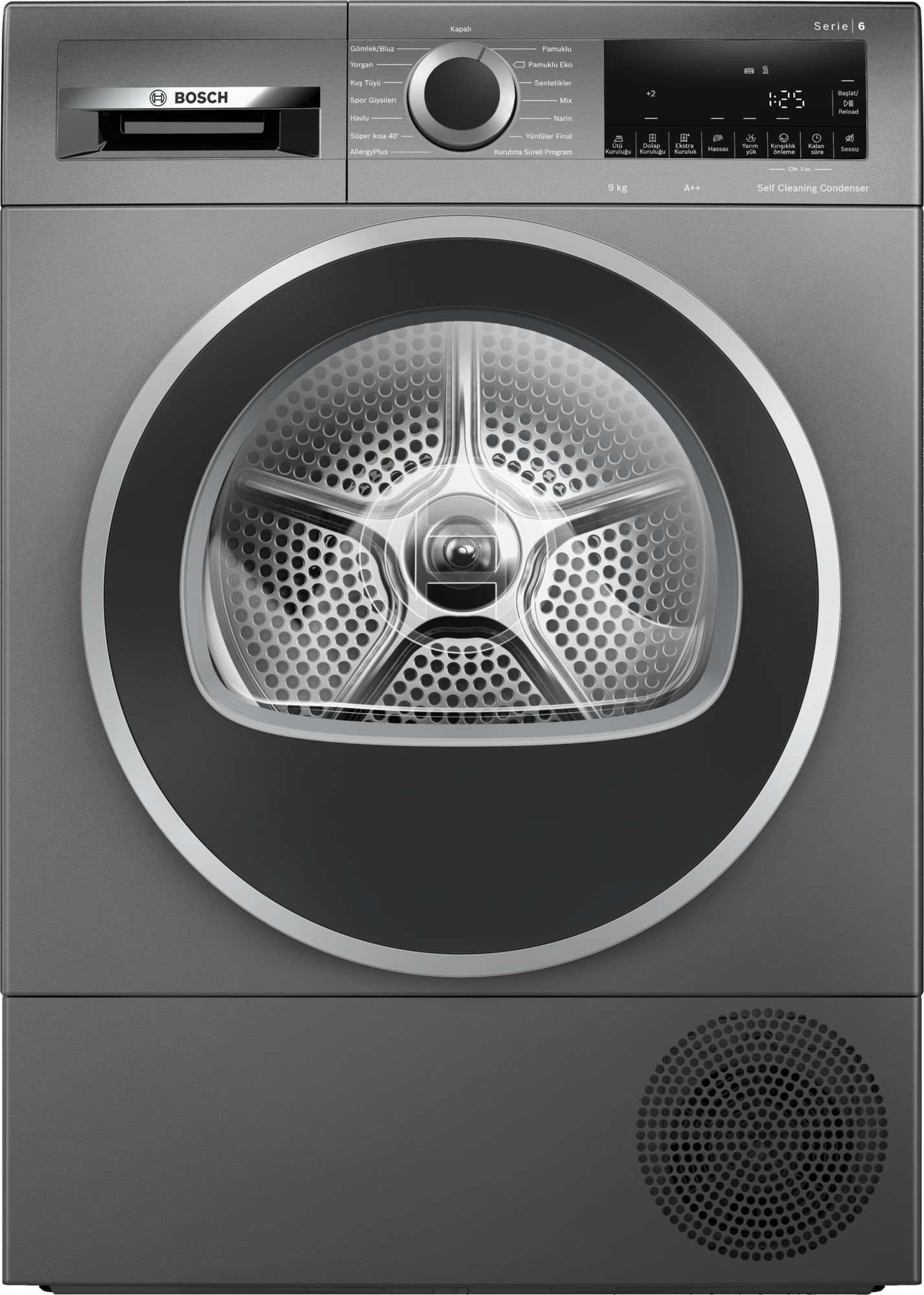Bosch WQG2420RTR 9 Kg A++ Antrasit Çamaşır Kurutma Makinesi