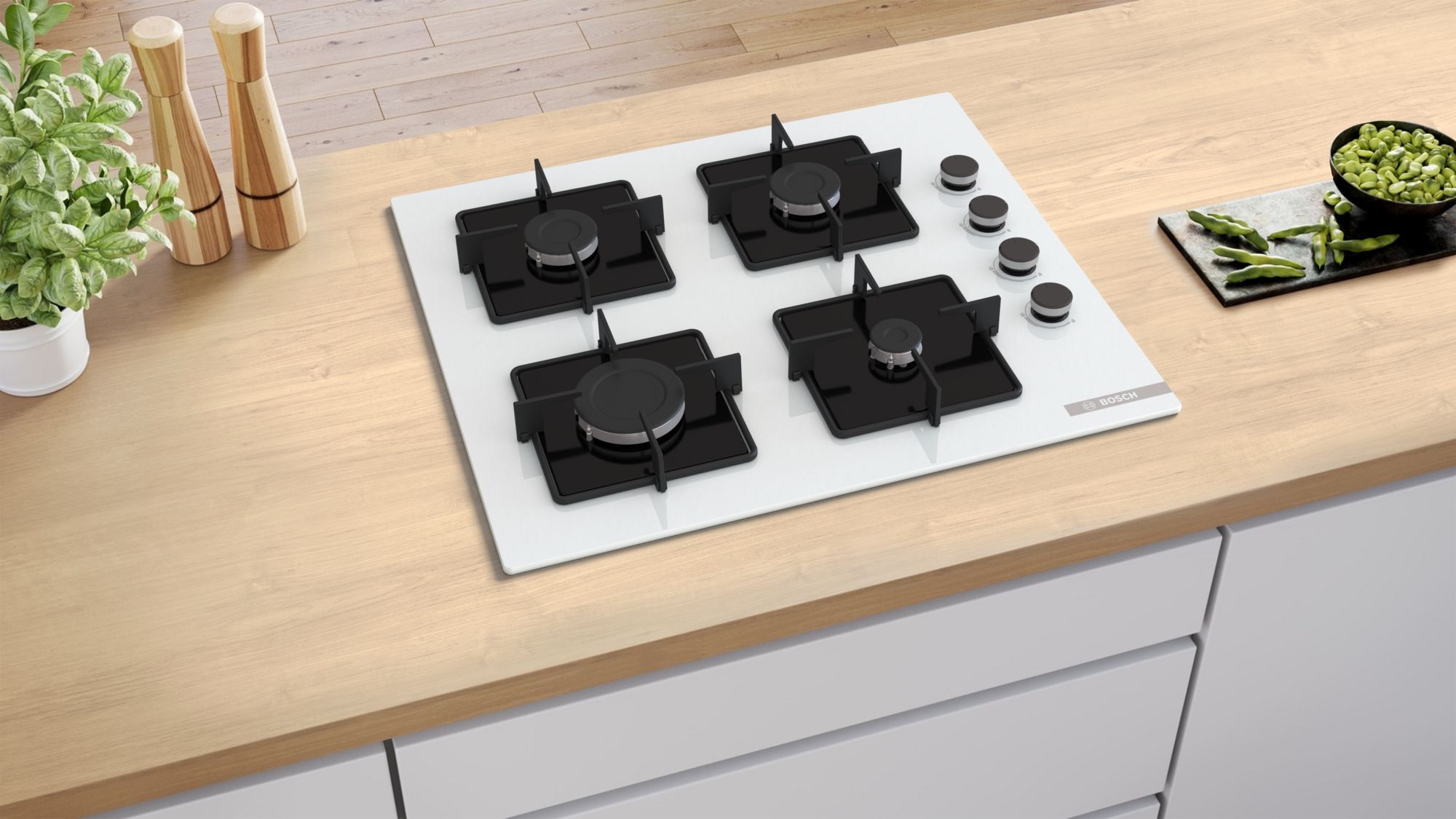 Bosch Serie 4 POP6C2P30L Beyaz Ankastre Ocak