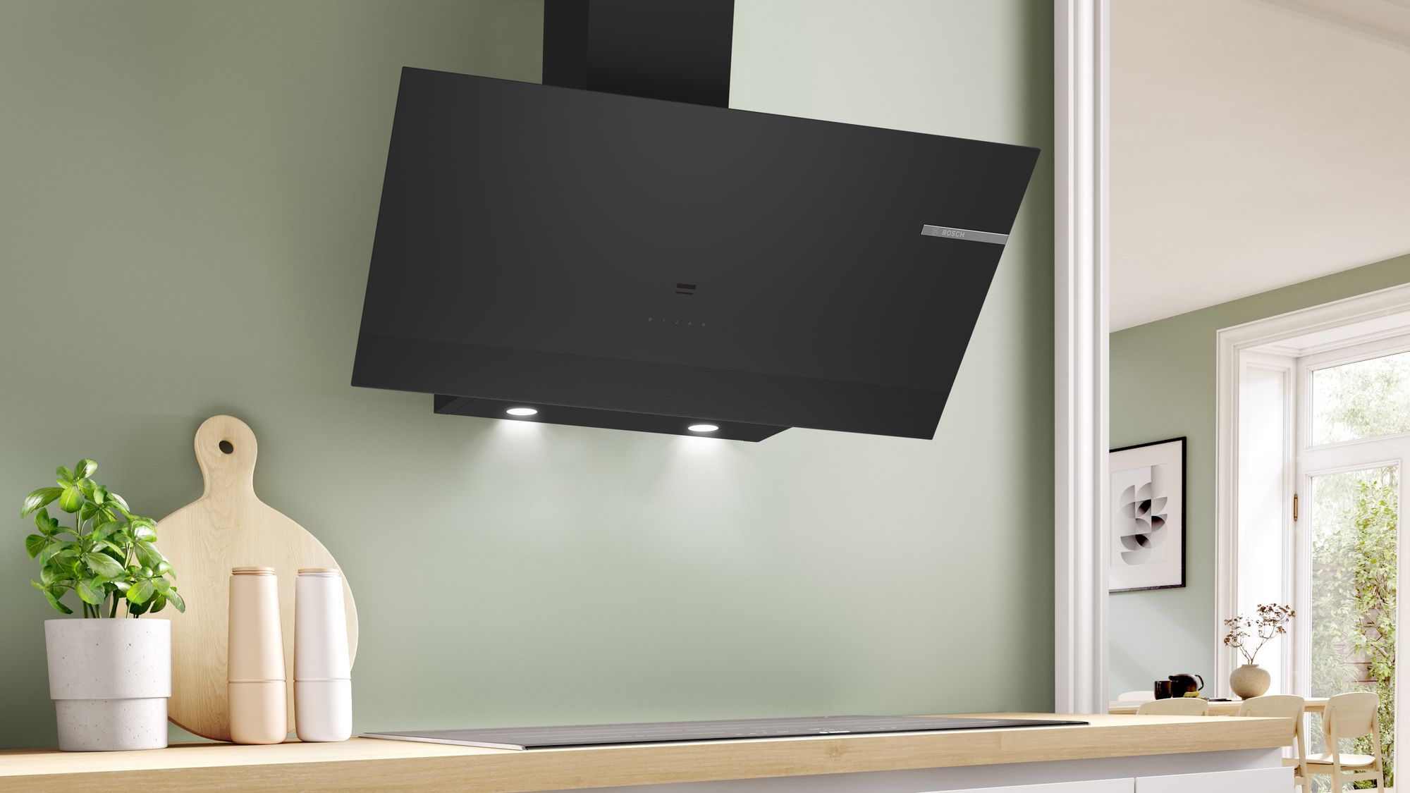 Bosch DWK97PJ60T Siyah Duvar Tipi Davlumbaz