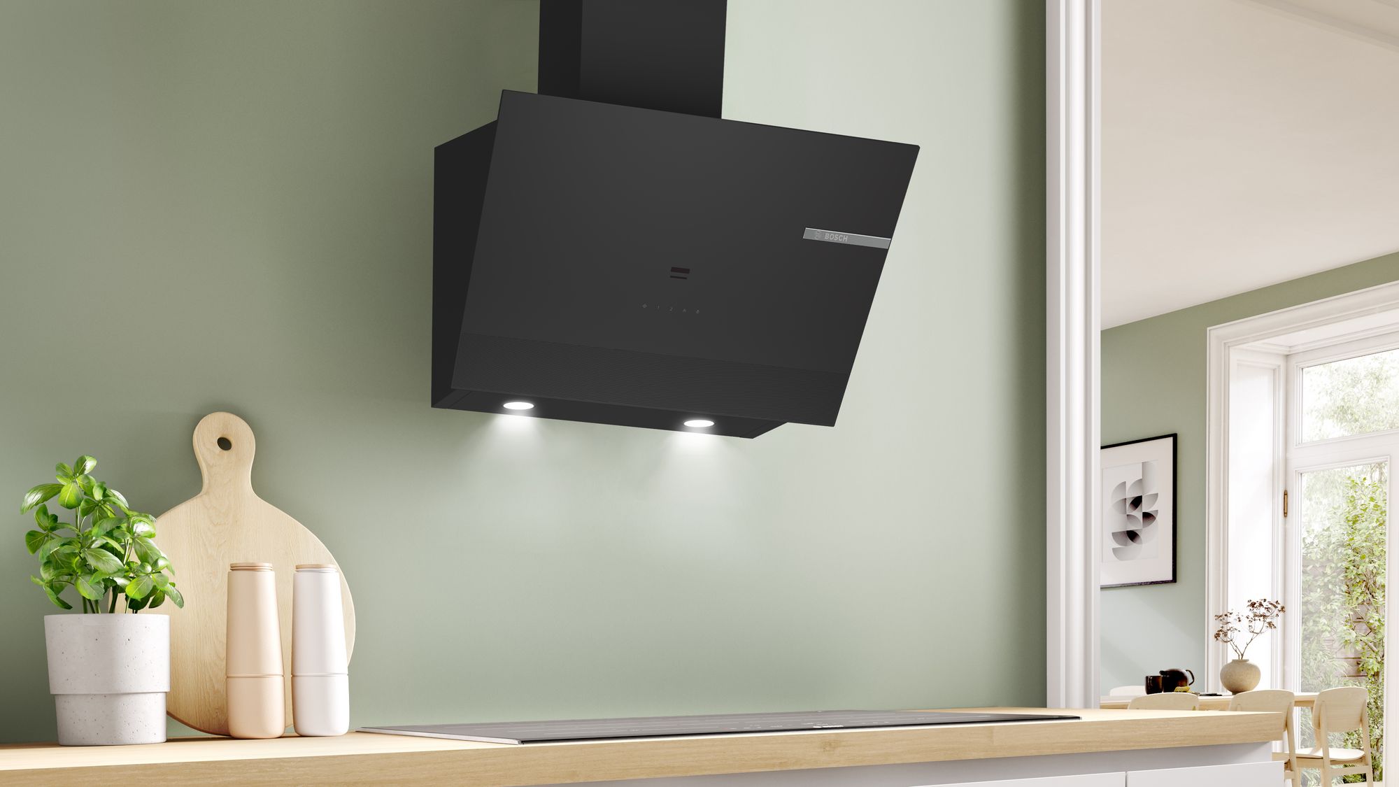 Bosch DWK67PJ60T Siyah Duvar Tipi Davlumbaz