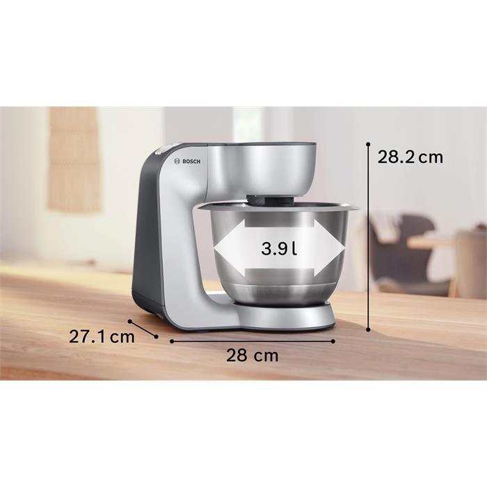 Bosch MUM58359 Serie 4 Mutfak Makinesi 1000 W Metalik İnoks