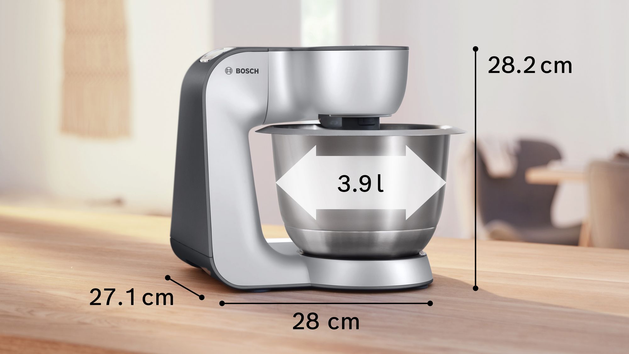 Bosch MUM58359 Serie 4 Mutfak Makinesi 1000 W Metalik İnoks
