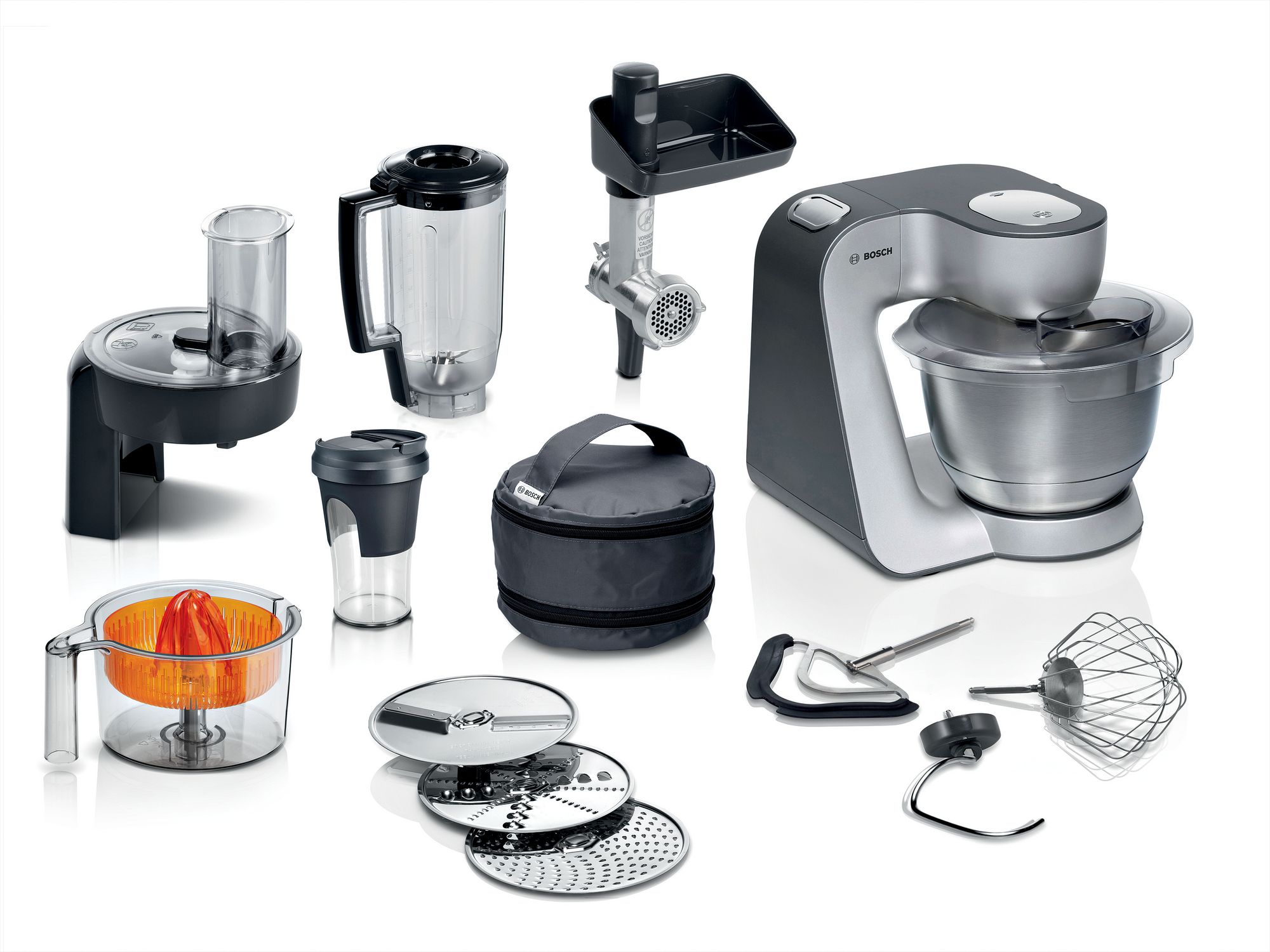 Bosch MUM58359 Serie 4 Mutfak Makinesi 1000 W Metalik İnoks