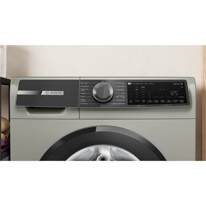 Bosch WGK252ZXTR 10 Kg 1200 Devir Çamaşır Makinesi Gümüş
