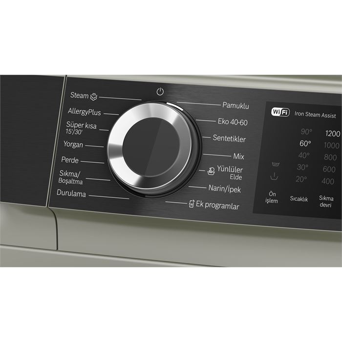 Bosch WGK252ZXTR 10 Kg 1200 Devir Çamaşır Makinesi Gümüş