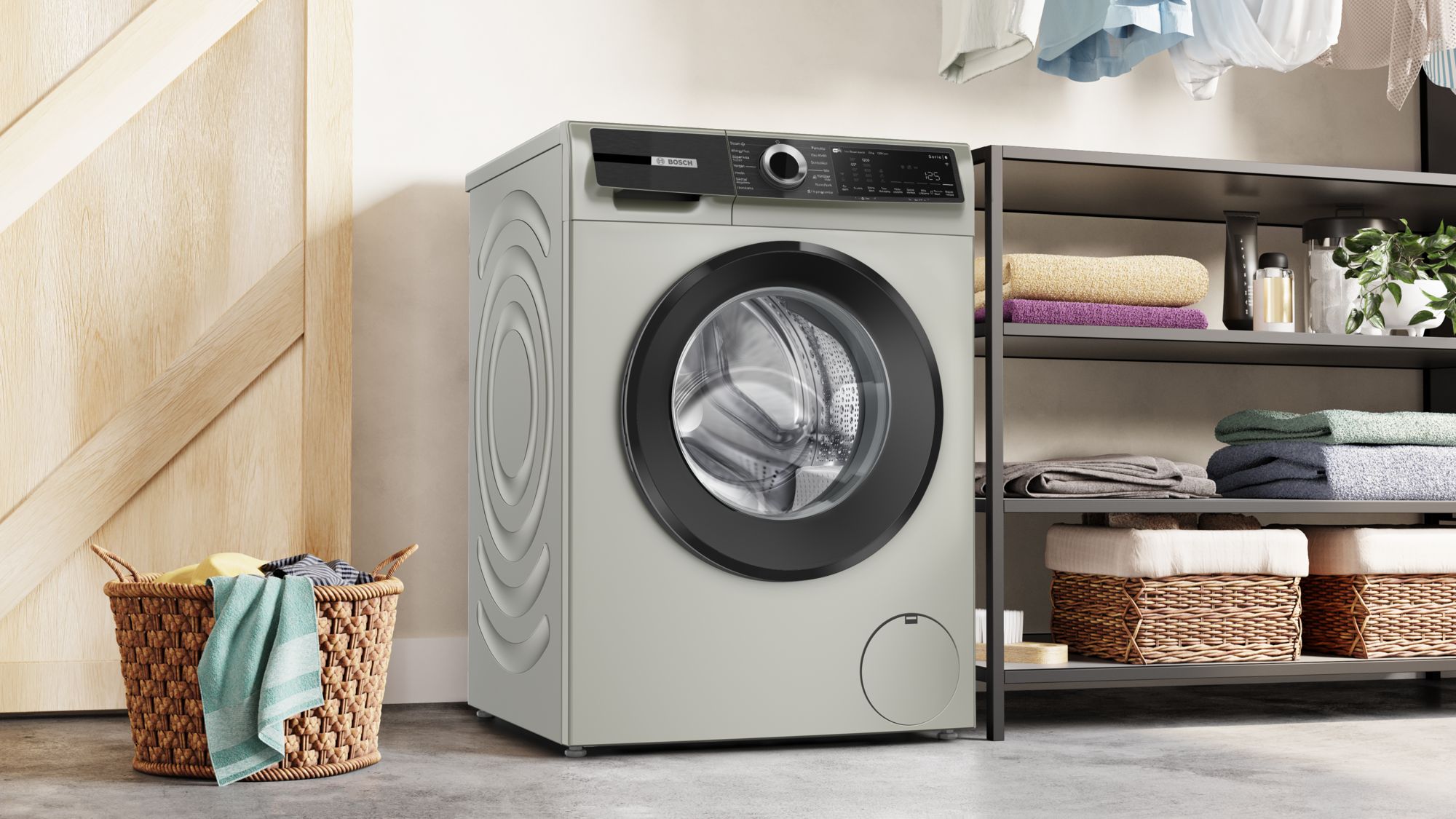 Bosch WGK252ZXTR 10 Kg 1200 Devir Çamaşır Makinesi Gümüş