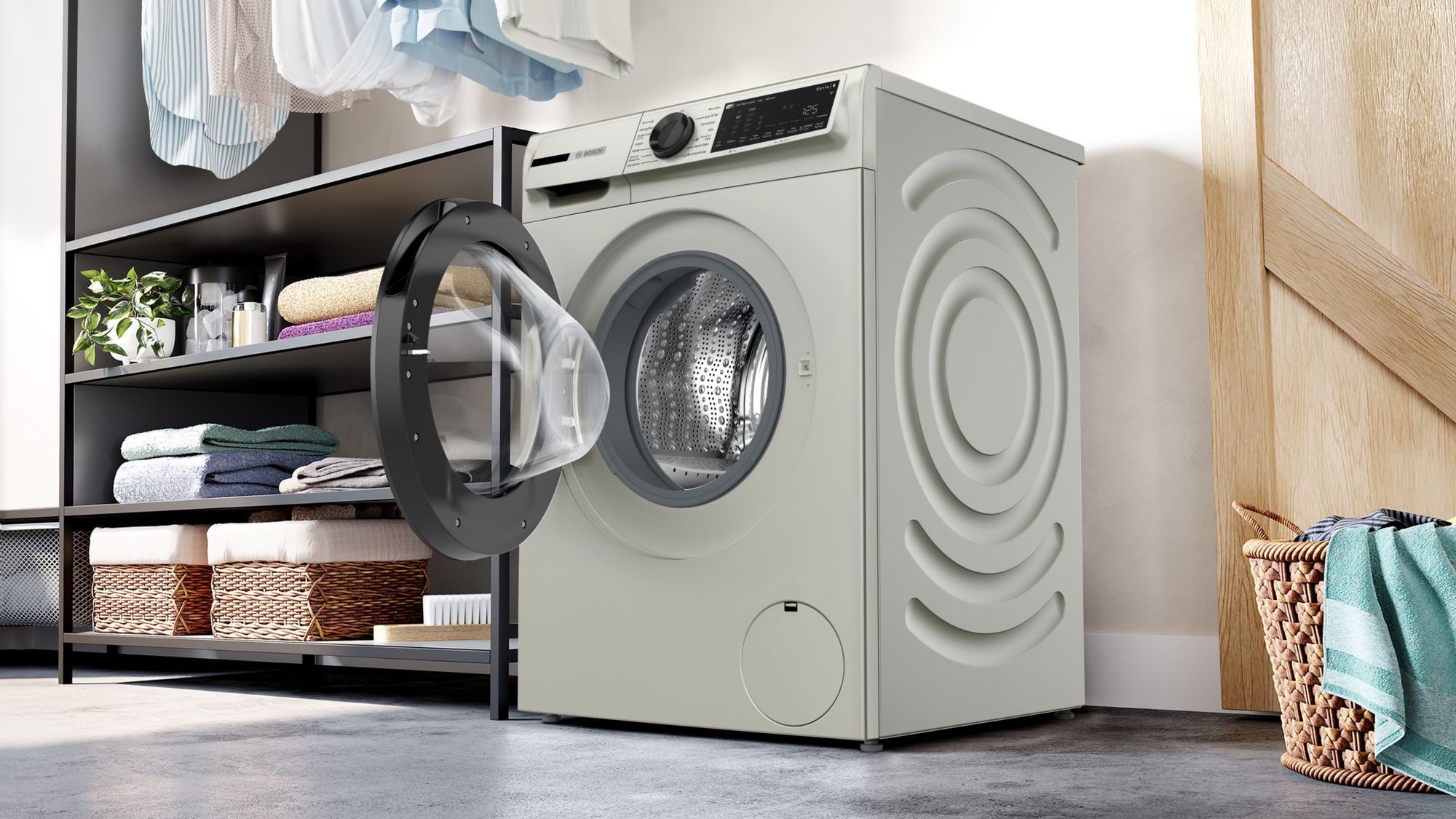 Bosch WGK242ZXTR Çamaşır Makinesi 9 kg 1200 Devir Gümüş