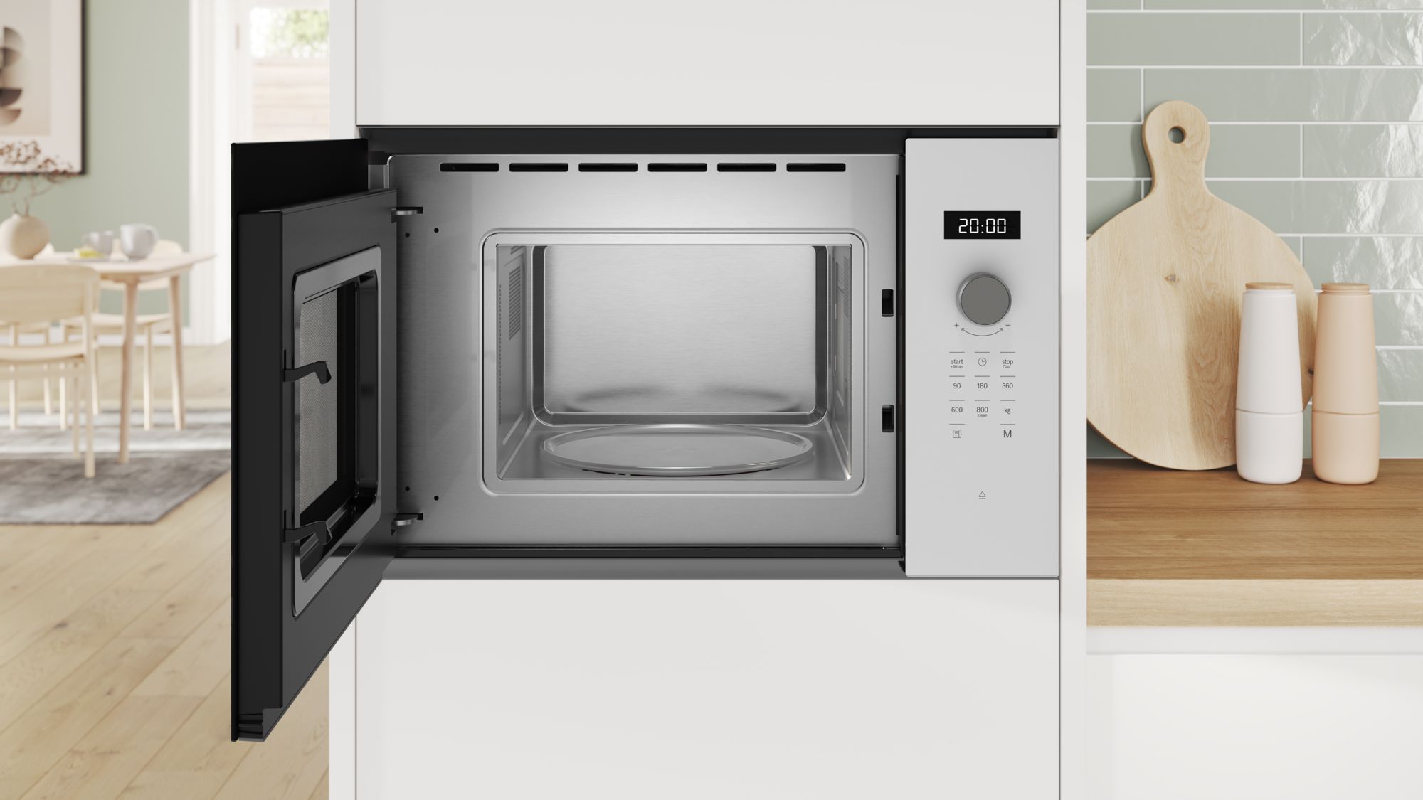 Bosch Serie 4 BFL524MW2 20 lt Beyaz Ankastre Mikrodalga Fırın