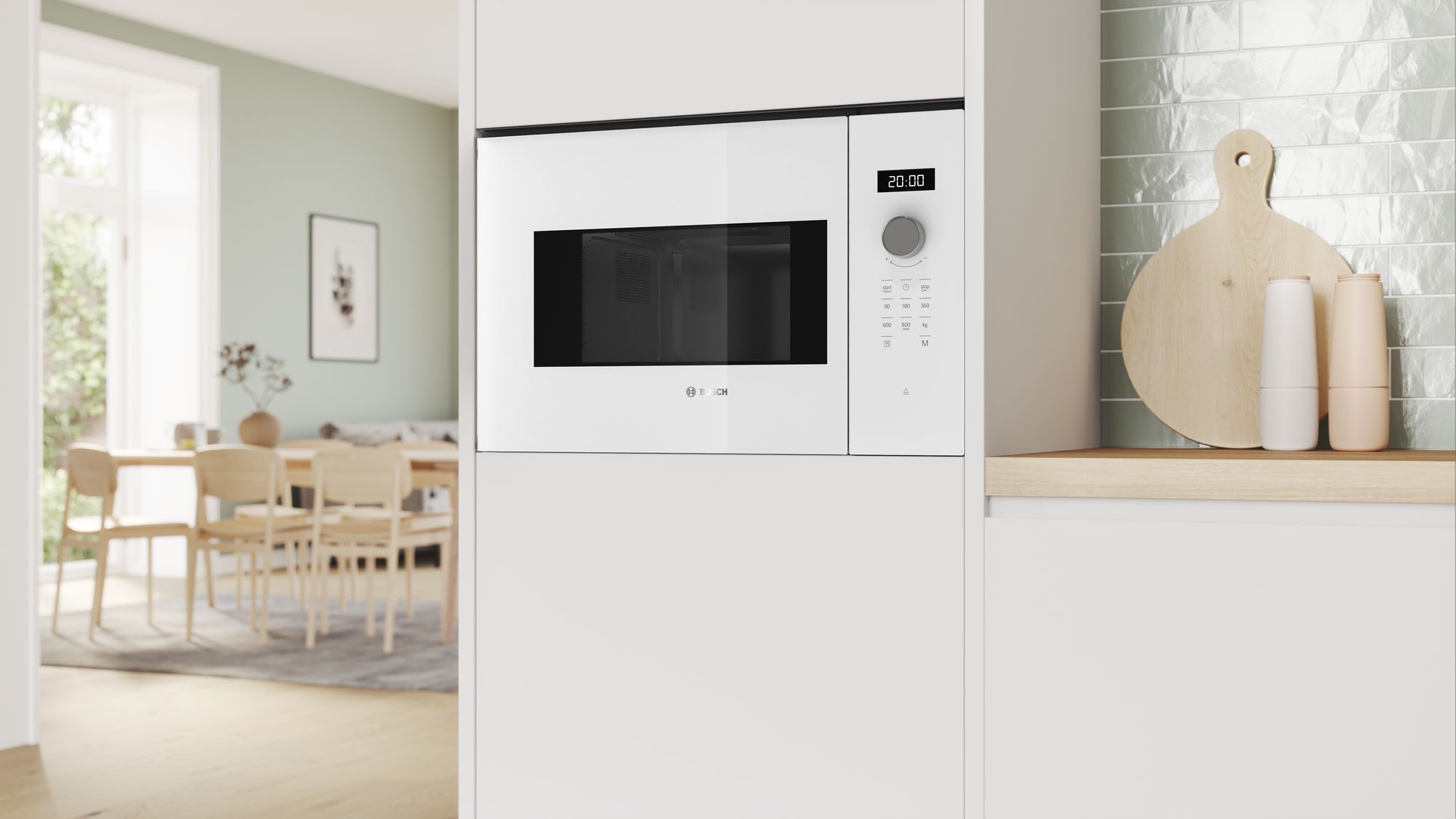 Bosch Serie 4 BFL524MW2 20 lt Beyaz Ankastre Mikrodalga Fırın