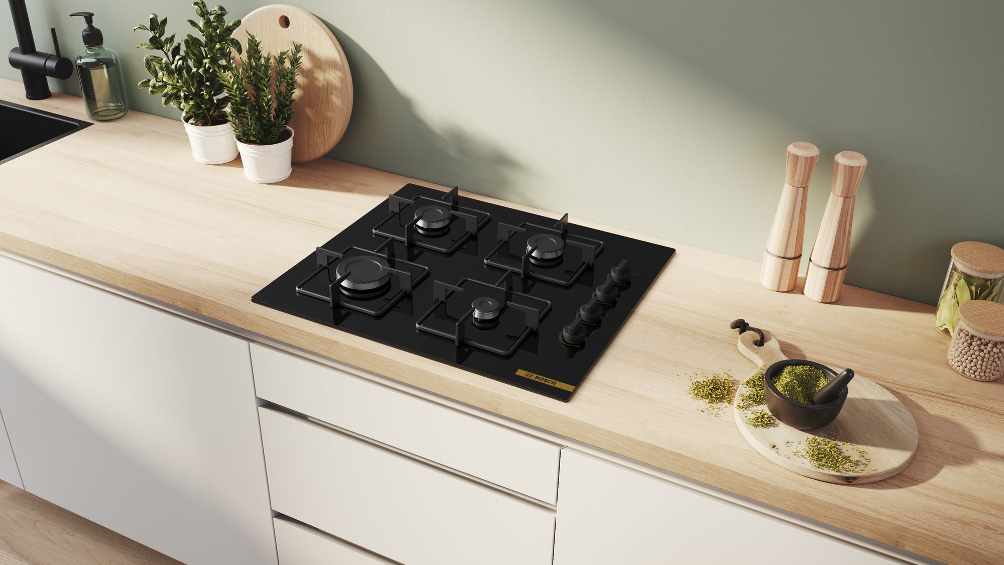 Bosch POP6C7O12O Siyah Cam Ankastre Ocak