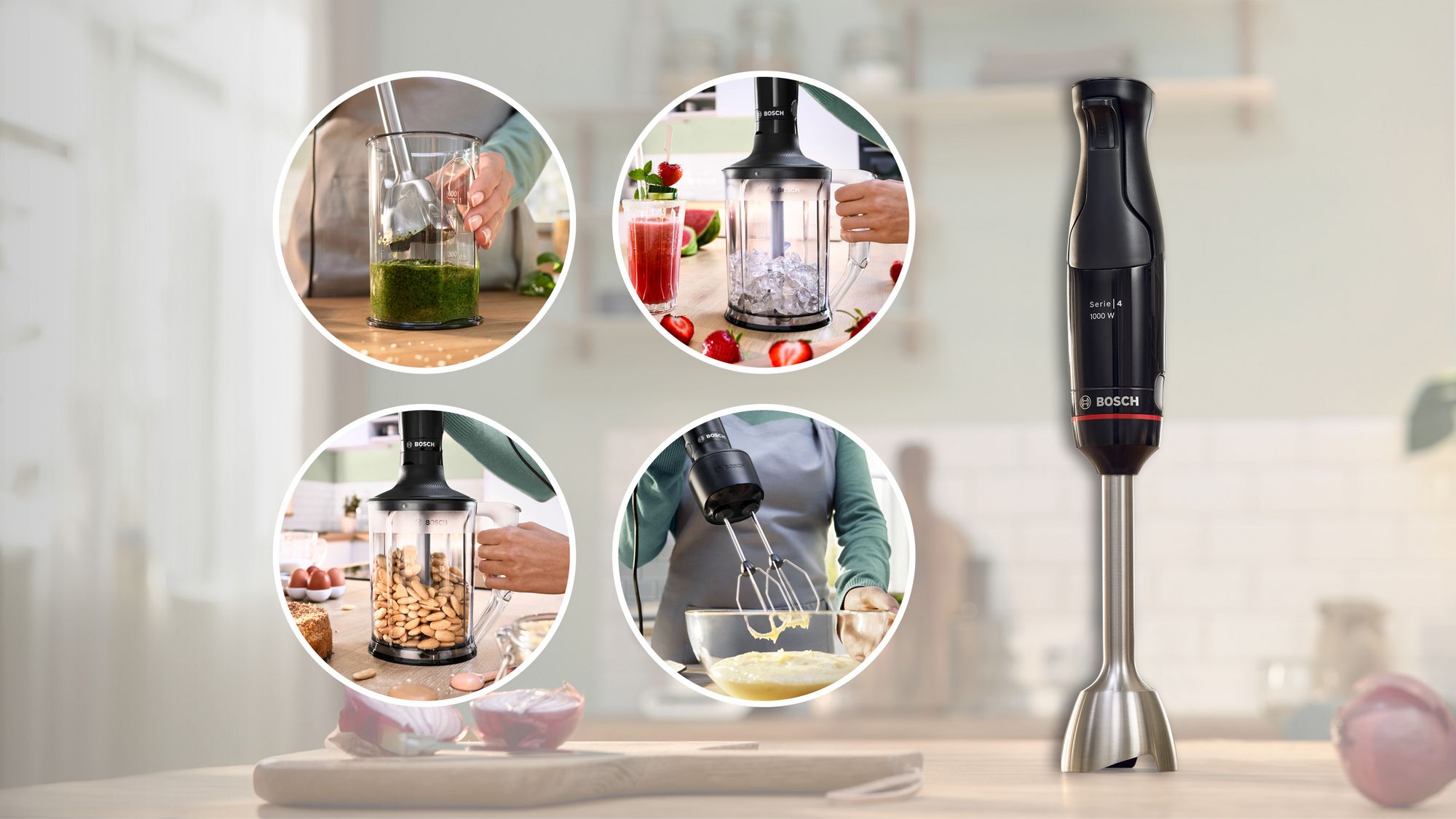 Bosch MSM4B654 Serie 4 El Blenderı ErgoMaster 1000 W Siyah, Antrasit