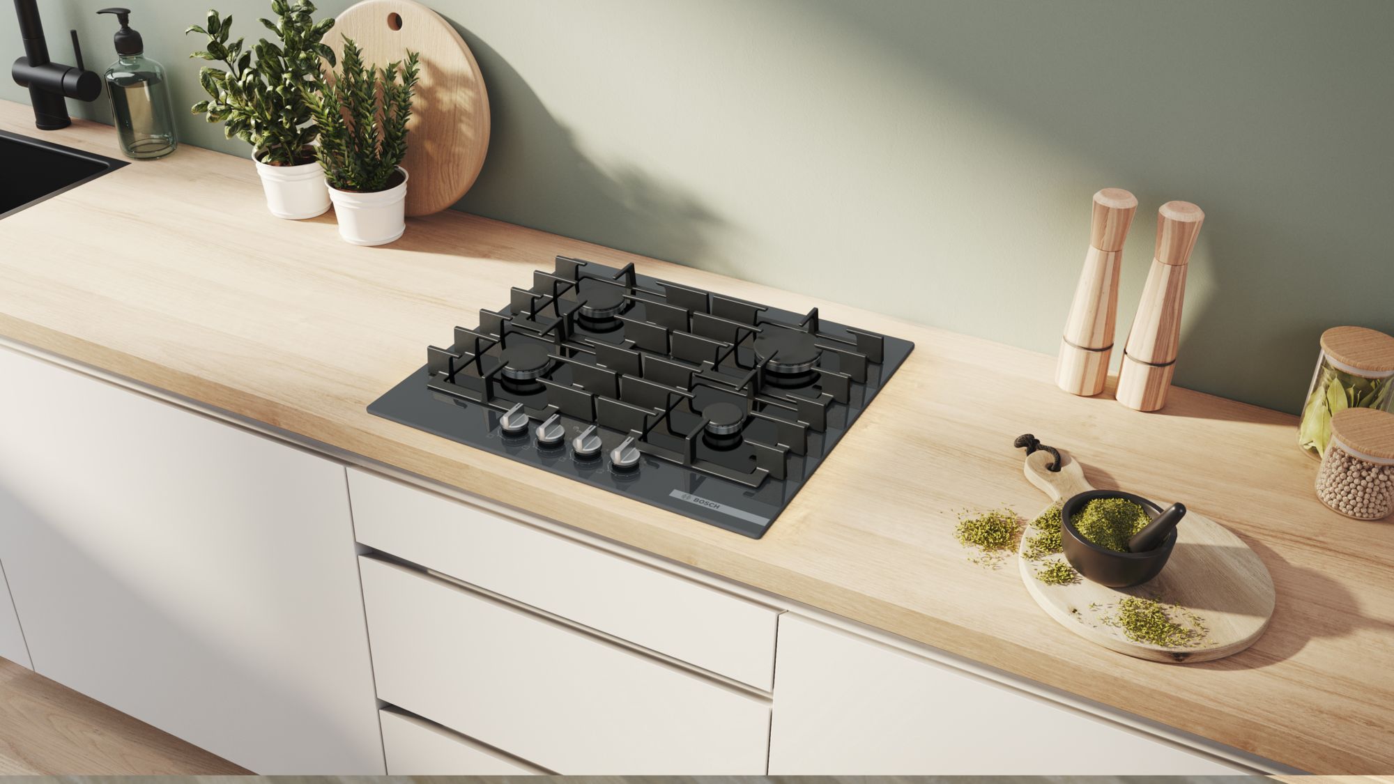 Bosch PPP6A9I40 Antrasit Gri Ankastre Cam Ocak